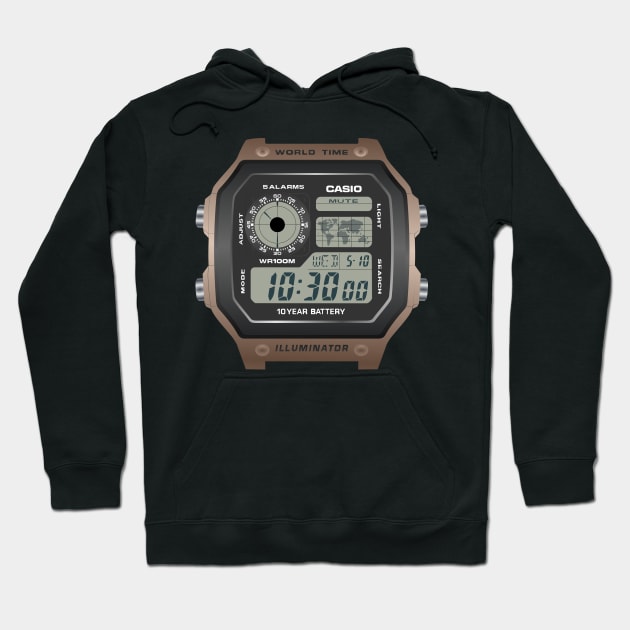 Casio Copper AE1200 Hoodie by RadDadArt